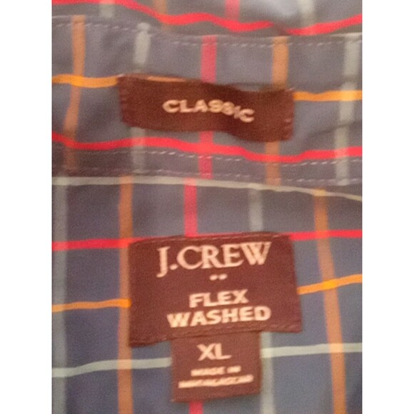 J Crew Lot Of 2 Mens Shirts XL Classic Fit Flex Wash Plaid Button Up Pockets - Picture 6 of 8